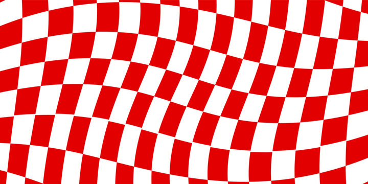 Red and white checkerboard pattern. Seamless vector design suitable for fashion, home wares and branding