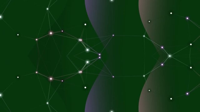 Constellation Patterns in Dark Green Space Background.