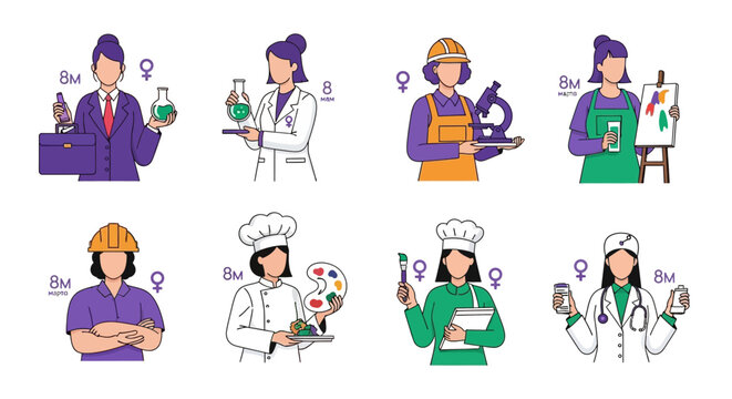 Empowered women in diverse professional roles celebrating International Women's Day