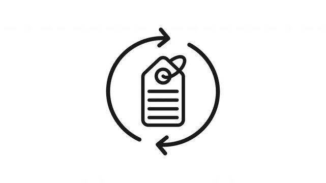 Animated Recall Label Lineal Icon Style