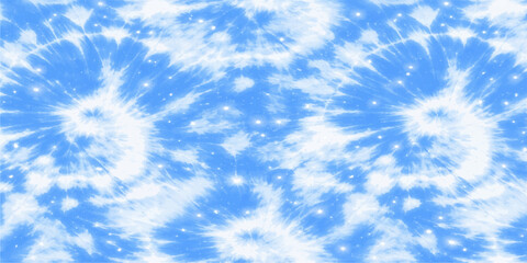 A beautiful clear blue sky background features bright sunlight and white clouds for a high summer day atmosphere with a sunny abstract nature cloudscape