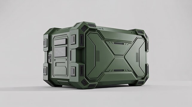 Military ammo box isolated on white background