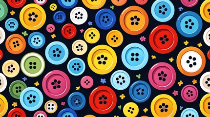 Fototapeta premium Colorful Sewing Buttons Pattern Background.