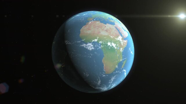 Location and map of Zimbabwe on the surface of the earth at day.