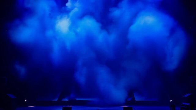 Dynamic stage lighting background with shifting red and blue colors and strobe effects in slow motion.