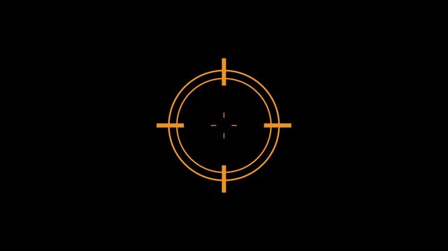 HUD weapon interface target symbol on black background. Suitable for game design, graphic design, marketing material, and target audience graphics.