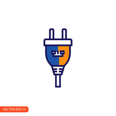 Obraz premium General API Connector Plug Icon for Tech Integration and Software Development Flat Vector Illustration