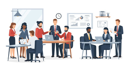 Business Professionals in Modern Office Meeting.