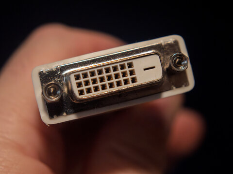 DVI Connector Close-Up for Computer Monitor Setup