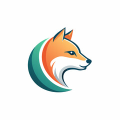 Obraz premium Vibrant and dynamic fox head emblem showcasing elegance and intelligence, perfect for modern branding and creative design projects