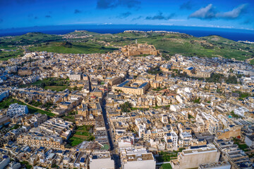 Aerial View of Victoria Rabat, Malta