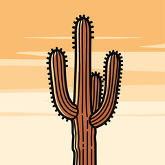 Obraz premium Desert cactus illustration