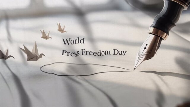 Featuring World Press Freedom Day in a waving flag style, Great for opening videos, campaign videos, greetings