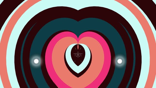 Heart Shape Animation with Colorful Layers.