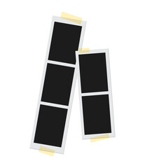 blank photo frames photobooth with tape clipart illustration