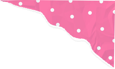 Pink Paper Corner Ripped Edge, Ransom Paper Texture Cutout Element