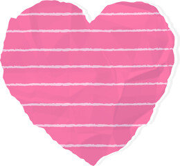 Scrapbook Heart Ripped Edge Paper Sticker, Ransom Paper Texture Cutout Element