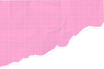 Grid Scrapbook Pink Ripped Edge Paper, Ransom Paper Texture Cutout Element