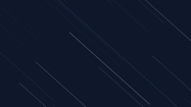Abstract background animation featuring diagonal moving lines in shades of blue and white on a dark navy background. This dynamic visual is perfect for tech presentations corporate videos data visual