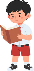 Illustration of a boy holding a book, ideal for educational and children-related content.