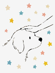 頭を撫でられる犬