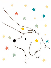 頭を撫でられる犬