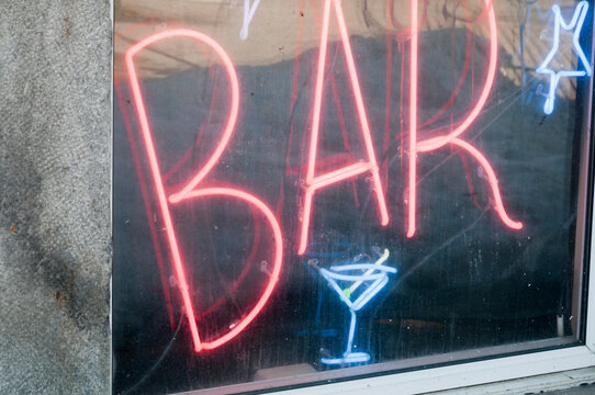 Canada, Quebec, Montreal.  Neon sign.