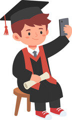 A young graduate in cap and gown holding diploma, ideal for education, achievement, and success promotions.