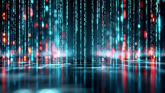 Digital data streams in a futuristic environment