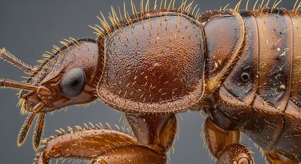 Extreme Macro Close Up of Large Insect Head and Thorax Bed Bug