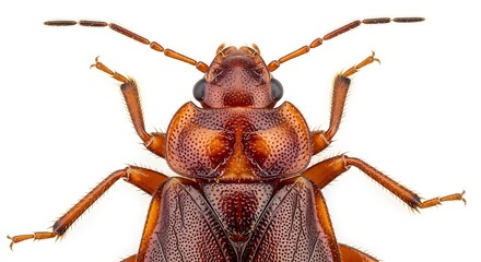 Extreme Macro View of Brown Beetle Insect Pest Bed Bug Analogy