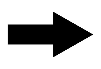 Obraz premium シンプルな右方向の矢印 ベクター素材