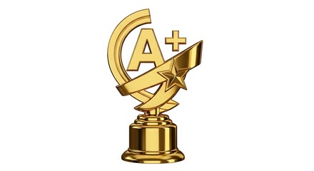 Golden A Plus Trophy Award for great job Performance and Achievement