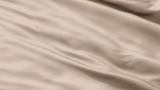 Soft beige fabric waves forming elegant folds and shadows, creating a calm neutral aesthetic perfect for minimal design, fashion themes, or texture backgrounds.