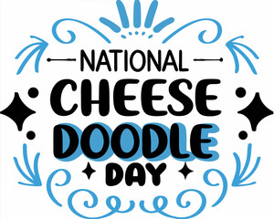 National Cheese Doodle Day Celebration Vector, Cheesy Snack and Treat Design