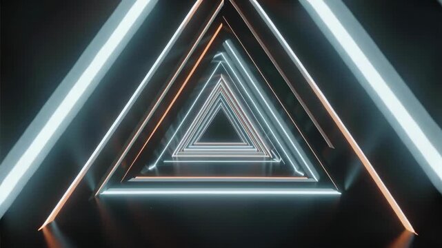 A sleek architectural illustration of a moving escalator in a modern airport building features a blue digital pattern of steel lines and glass textures for a high-tech business interior wallpaper