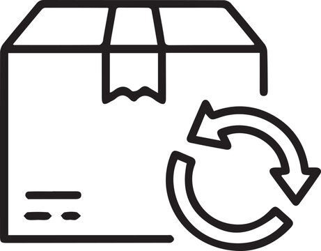 Art & Illustration, Product return box outline icon for e-commerce and logistics