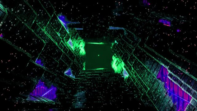 Futuristic Abstract Motion Graphic of a Digital Tech Corridor