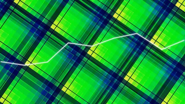 Vibrant Green Plaid Pattern Animation.
