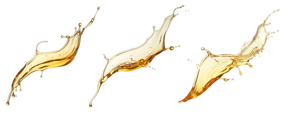 oil splashes set on white background