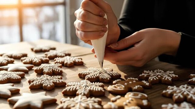 Decorating Gingerbread Cookies - A Festive Holiday Tradition.