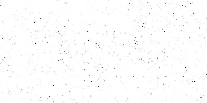 Black dust and speckle grain texture on white background for vintage film effect aged paper effects, or industrial wear and tear in graphic design.