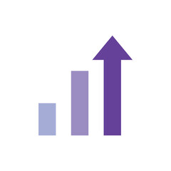 SEO ranking growth chart icon with rising bar graph