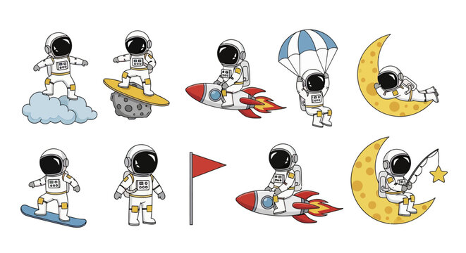 Cute Astronauts in Space Adventures Collection.
