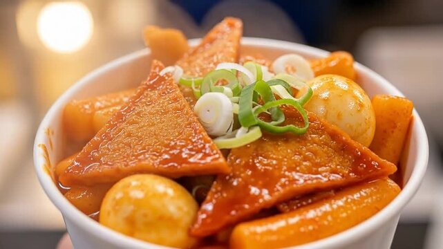 Delicious Tteokbokki - A Spicy Korean Street Food Delight.
