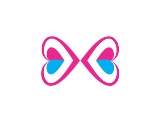 Abstract Butterfly Heart Logo Design - Creative Love and Unity Concept