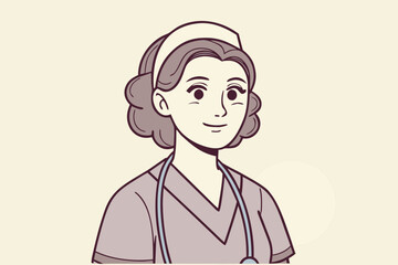 vector illustration of a young nurse