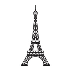 Fototapeta premium Iconic Eiffel Tower Outline Vector Illustration of Paris Landmark