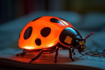 A tiny ladybug-shaped LED reading lamp