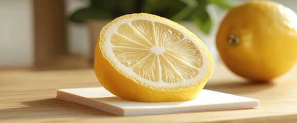 A tiny lemon-shaped sticky note pad with fresh citrus scent
